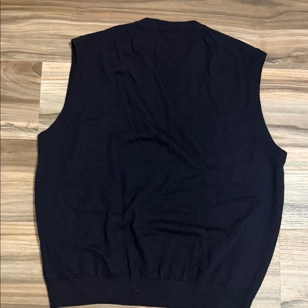 Stile Di Vita Sweater Vest Mens XL Navy 100% Merino Wool Classic Dad Golf
